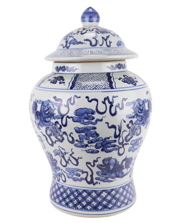 Blue and White Temple Jar (3 sizes)