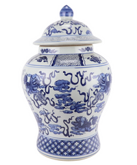 Blue and White Temple Jar (3 sizes)
