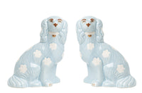 Pale Blue Staffordshire Dogs (2 Sizes)