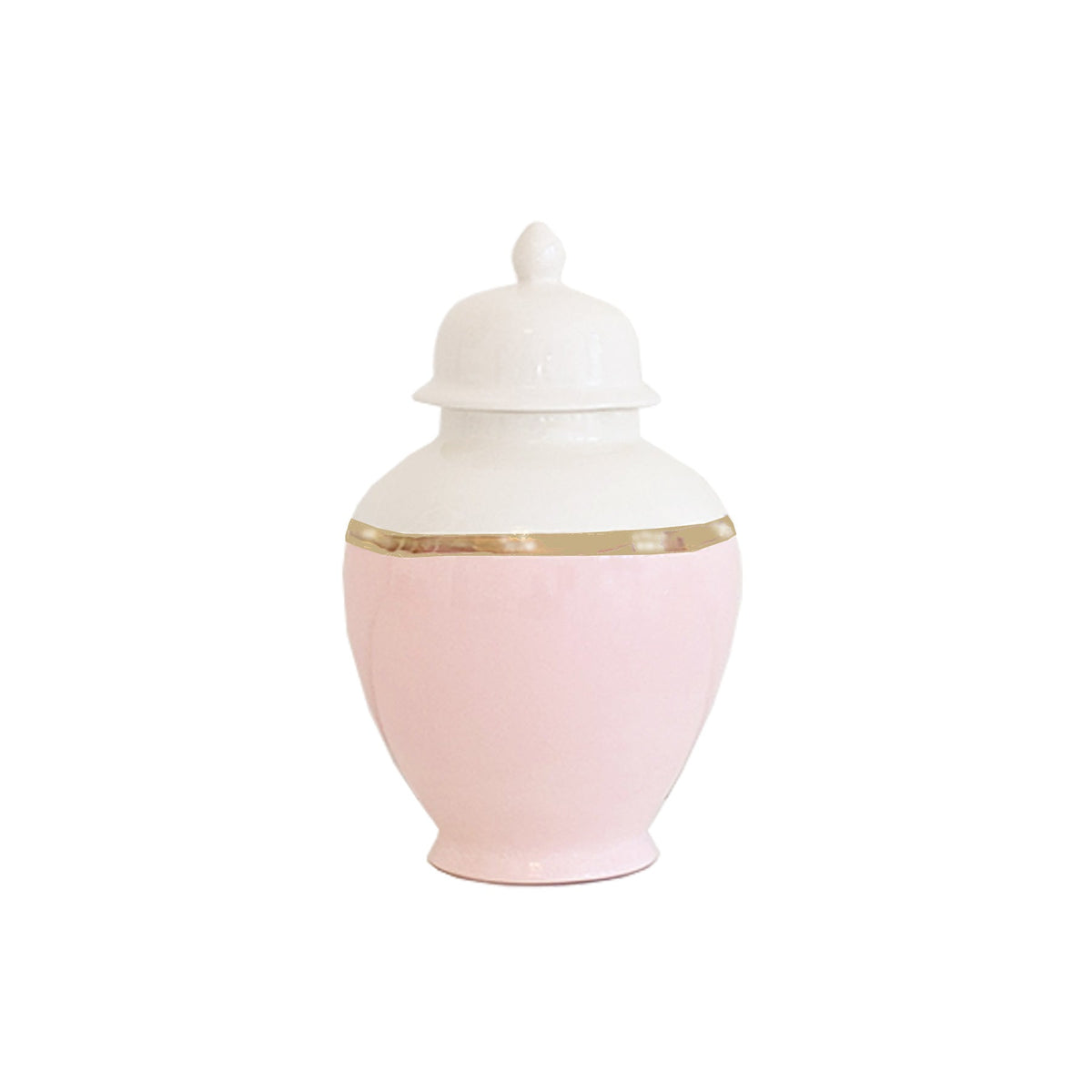 Cherry Blossom Pink Color Block Ginger Jar with Gold Accent (Various Sizes)