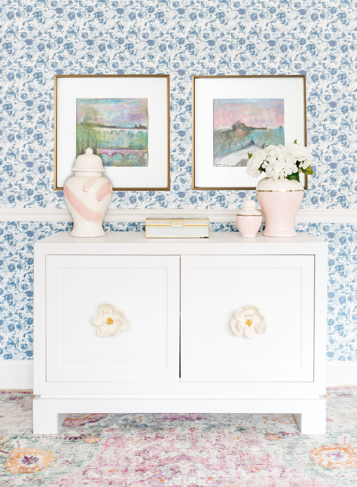 Cherry Blossom Pink Brushstroke Ginger Jar (Various Sizes)