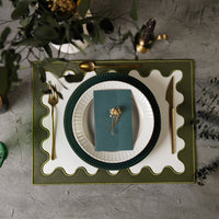 Lustre Dark Green Rectangle Faux Leather Placemat