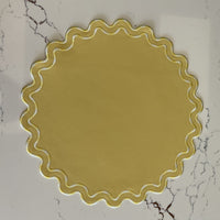 Elysian Yellow Round Faux Leather Placemat