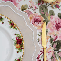 Gratitude Beige Round Fabric Placemat