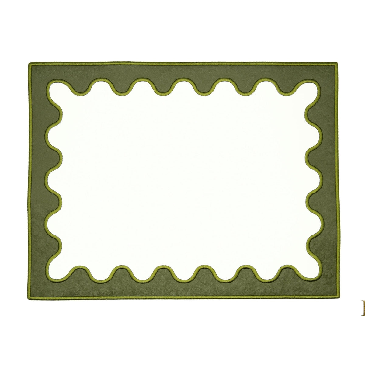 Lustre Dark Green Rectangle Faux Leather Placemat