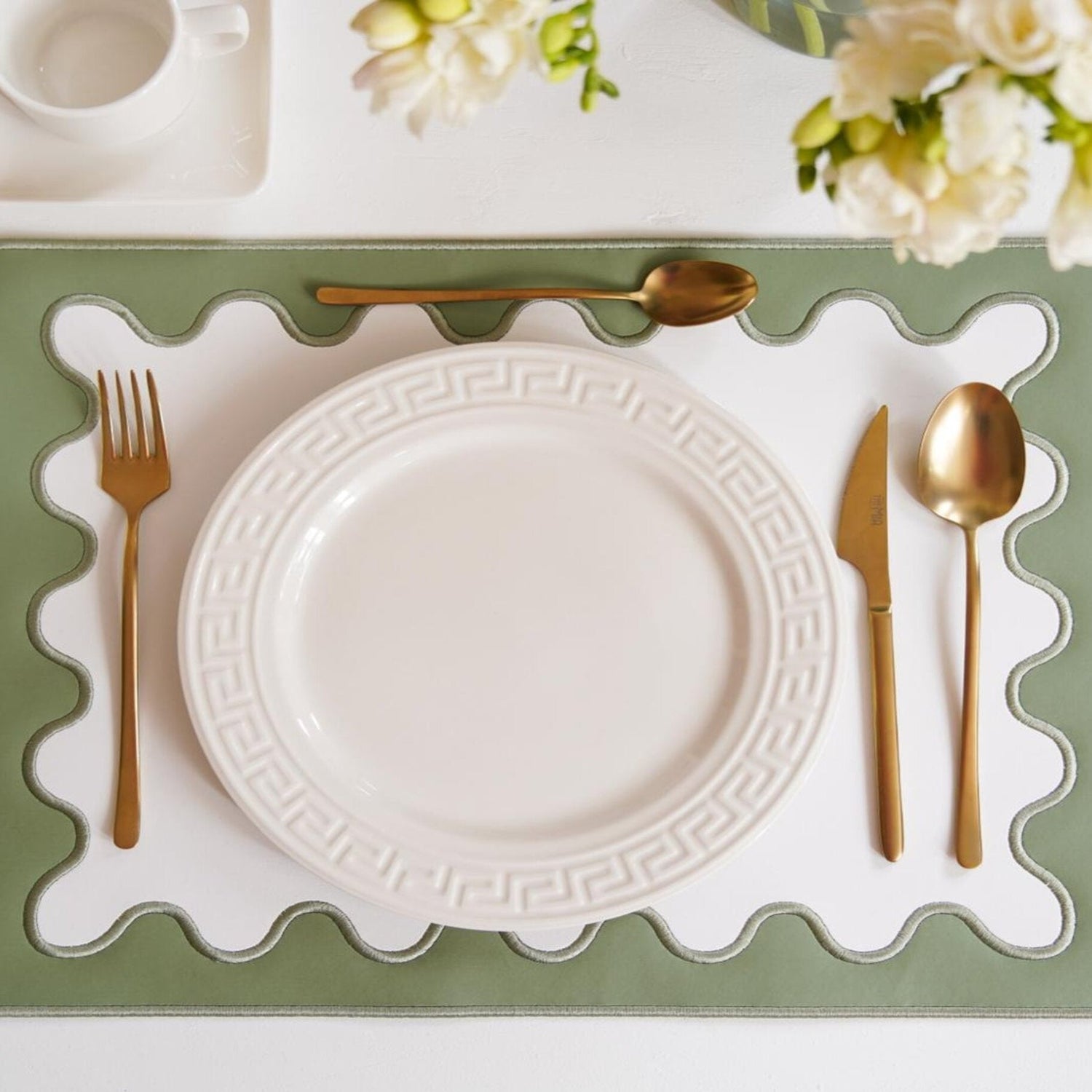 Lustre Green Rectangle Faux Leather Placemat