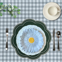 Green Scalloped Faux Leather Placemat