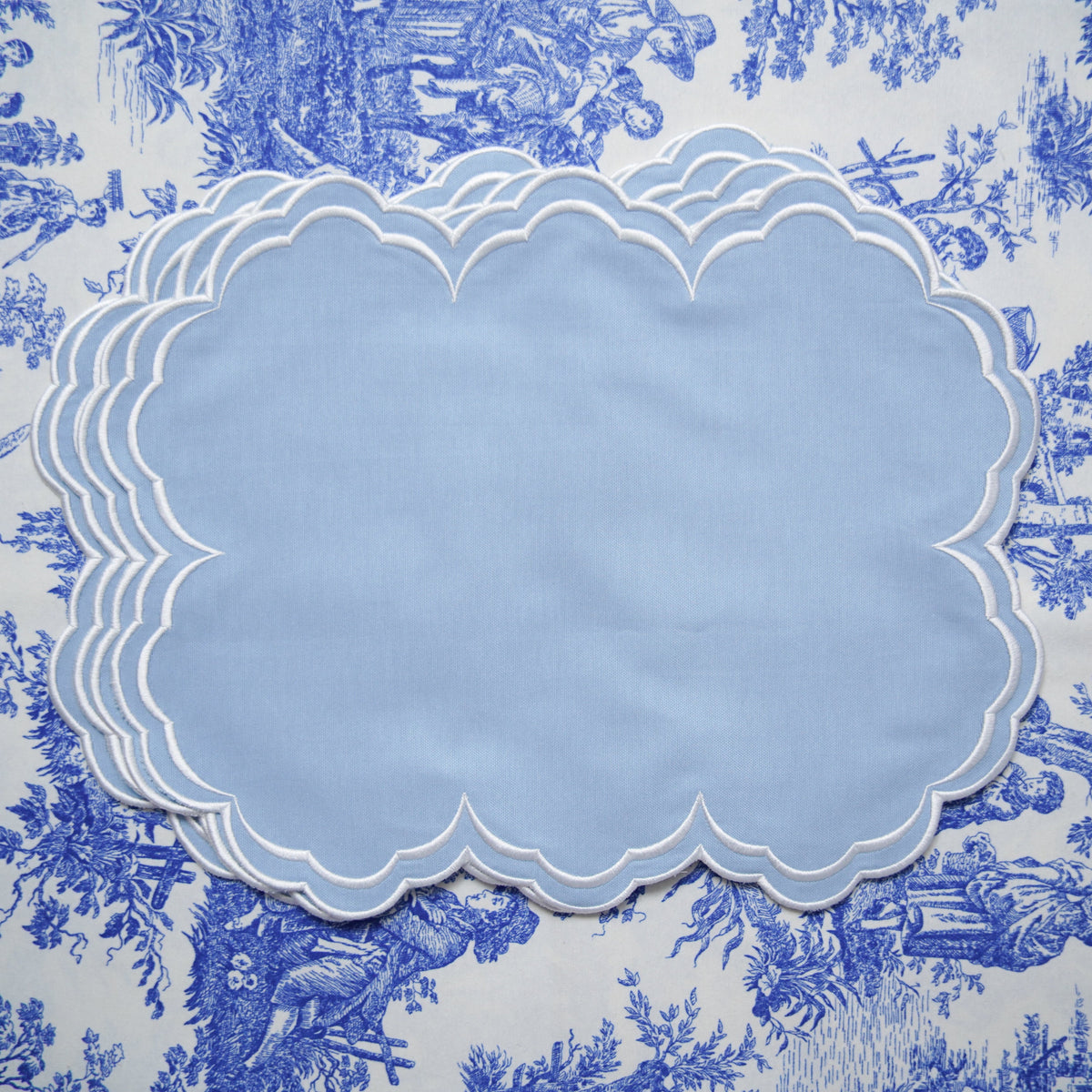 Aquelle Baby Blue Rectangle Fabric Placemat
