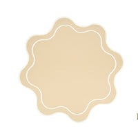 Haven Beige Wavy Edge Faux Leather Placemat