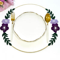 Jasmine White Round Faux Leather Placemat