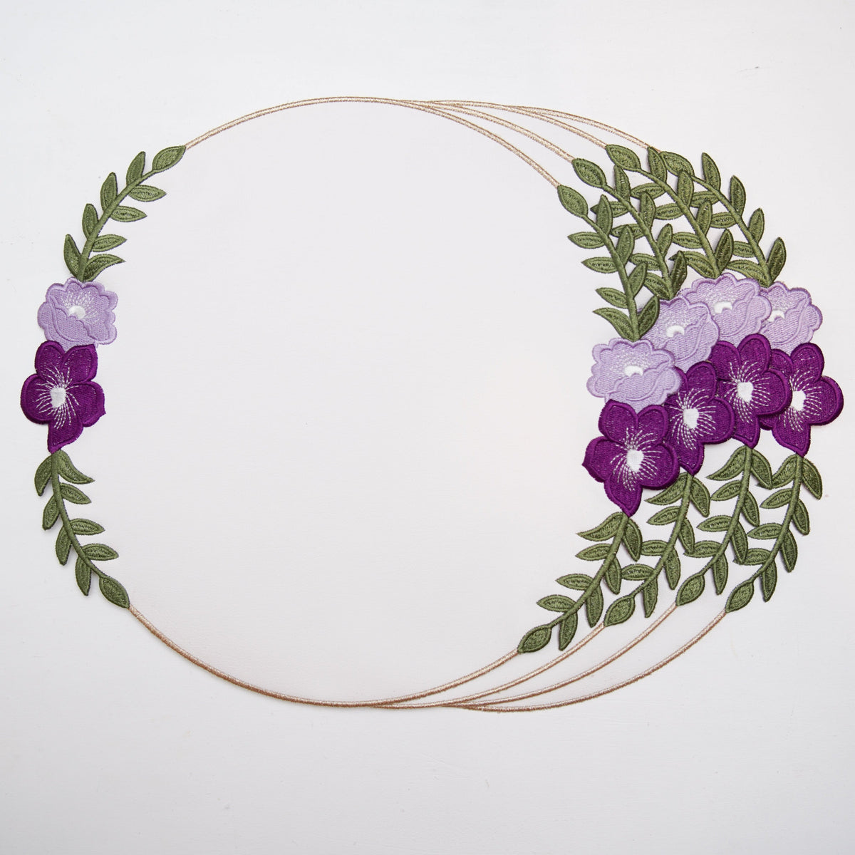 Jasmine White Round Faux Leather Placemat