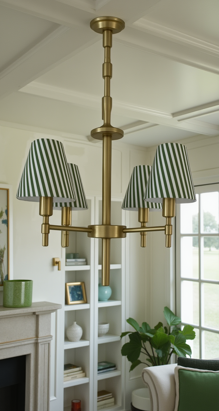 Powder Blue Striped Sconce Shade (various colors)