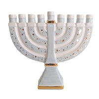 Shimmering Stars Menorah with 22K Gold Accents and Optional Monogram (Various Colors)