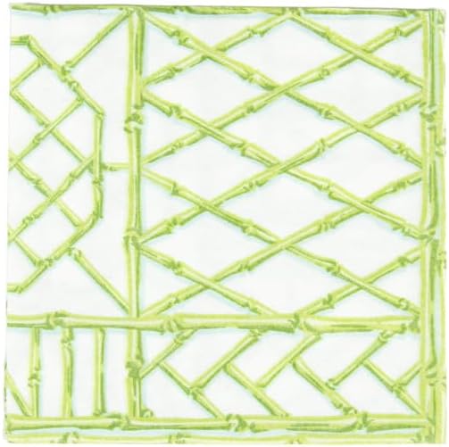 Bamboo Screen Moss Green - Paper Cocktail Napkin
