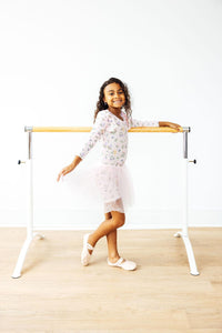 Pastel Petals L/S Flutter Sleeve Leotard