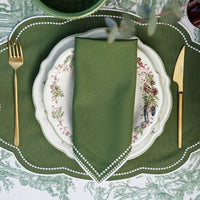 Mireli Green Rectangle Fabric Placemat & Napkin Set