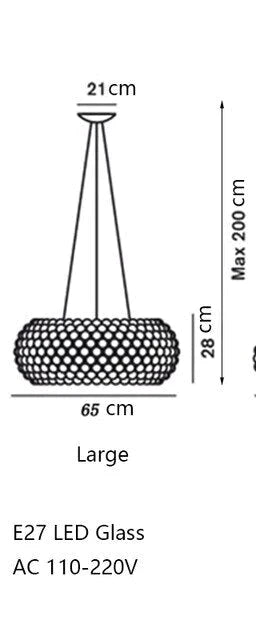 Modern Glass Pendant Lamp (Various Sizes)