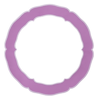 White & Purple Round Faux Leather Placemat