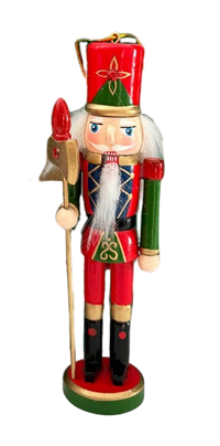 Wooden Nutcracker Ornament - Staff