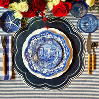 Nurture Blue Scalloped Faux Leather Placemat