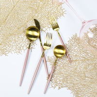 Pink and Gold Obelisk Flatware-20 Pieces