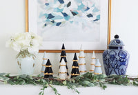 White Tiered Christmas Trees with 22K Gold Brushstroke Accent (Various Sizes)