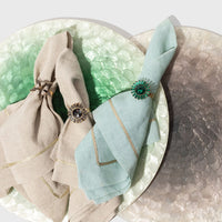 Gold Trim Dinner Napkins – Seafoam (Set of 2)