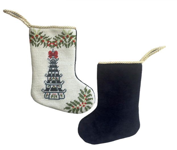 The Christmas Pagoda Needlepoint Stocking (2 Sizes)