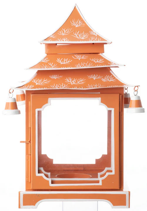 Orange and White Coral Pagoda Lantern (Various Sizes)