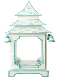 White & Soft Aqua Coral Pagoda Lantern (4 Sizes)
