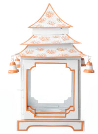 White & Coral Pagoda Lantern