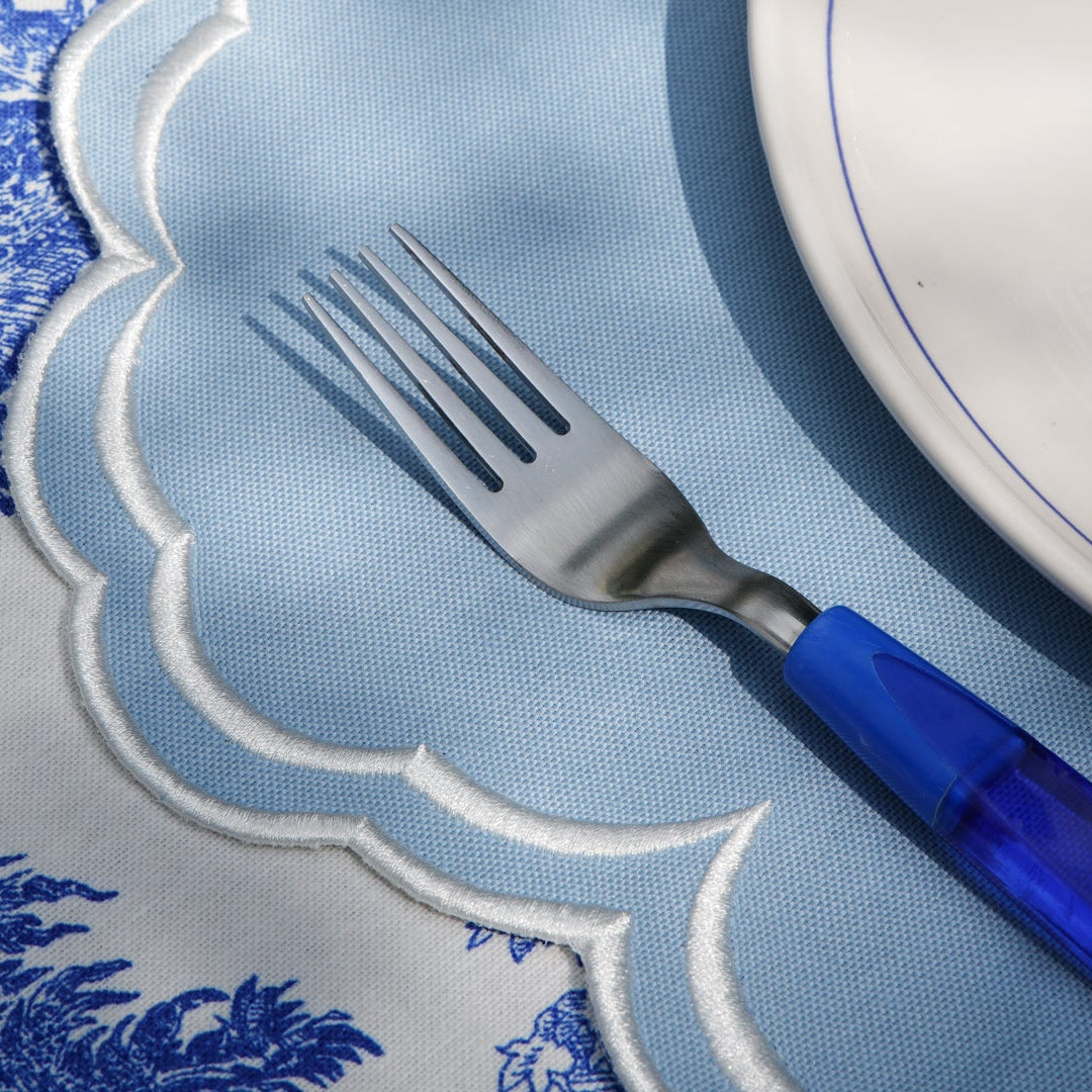 Aquelle Baby Blue Rectangle Fabric Placemat