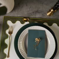 Lustre Dark Green Rectangle Faux Leather Placemat