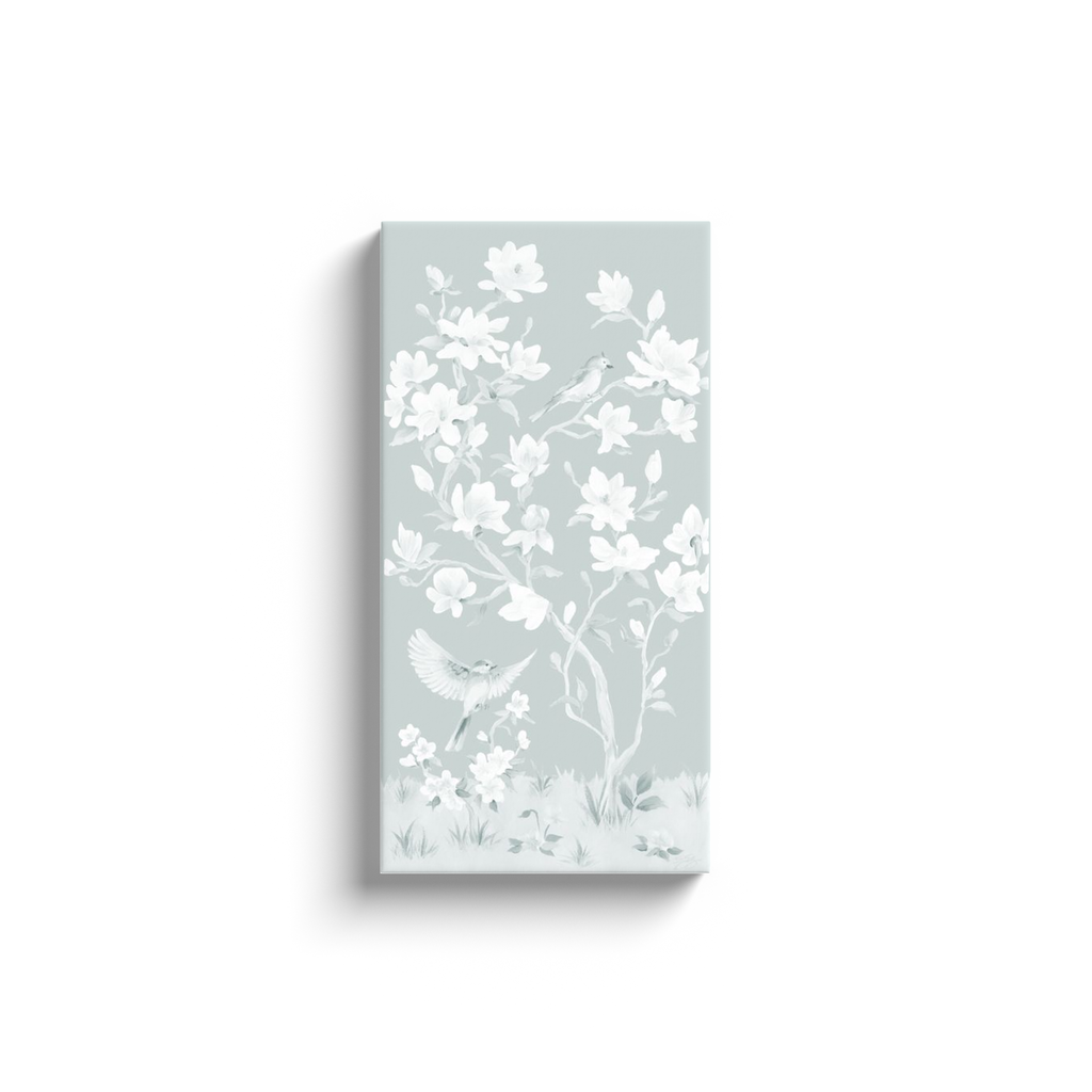 May – Tonal Green Chinoiserie Canvas Wrap (Various Sizes)