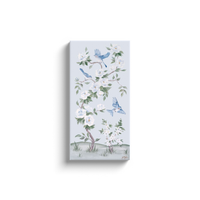 Bluebirds and Peonies – Light Blue Chinoiserie Canvas Wrap (Various Sizes)