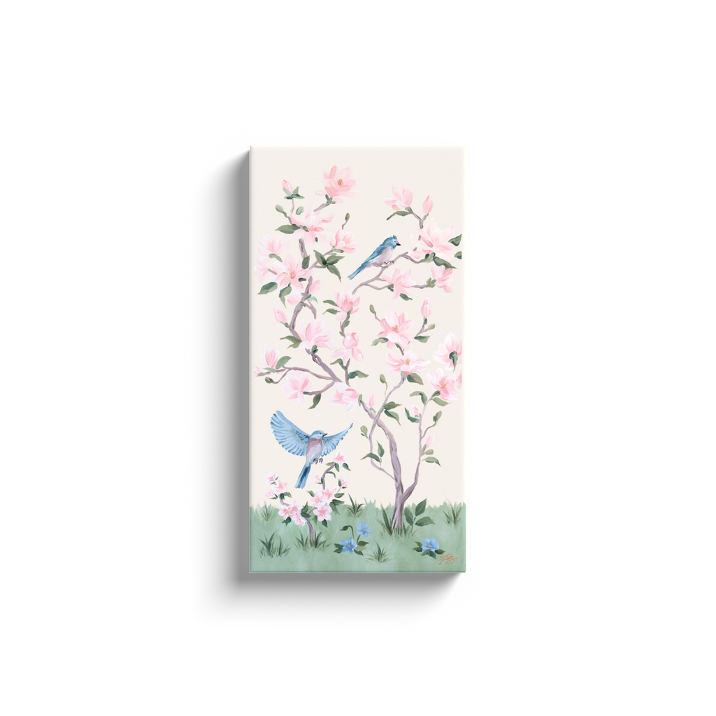 May – Ivory Chinoiserie Canvas Wrap (Various Sizes)