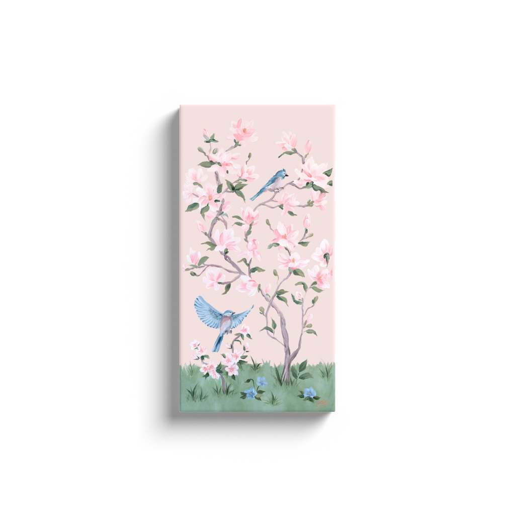 May – Pink Chinoiserie Canvas Wrap (Various Sizes)