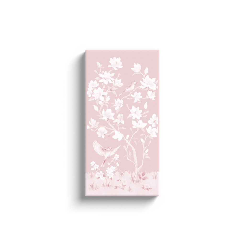 May – Tonal Pink Chinoiserie Canvas Wrap (Various Sizes)