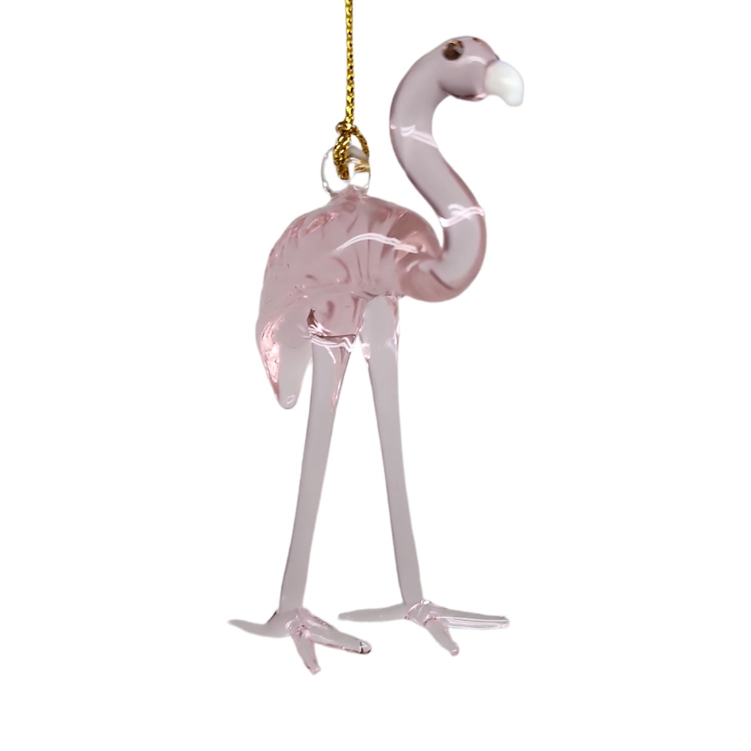 Long Legged Pink Flamingo Egyptian Glass Ornament