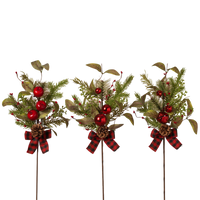 Pine & Berry Pick with Plaid Bow -