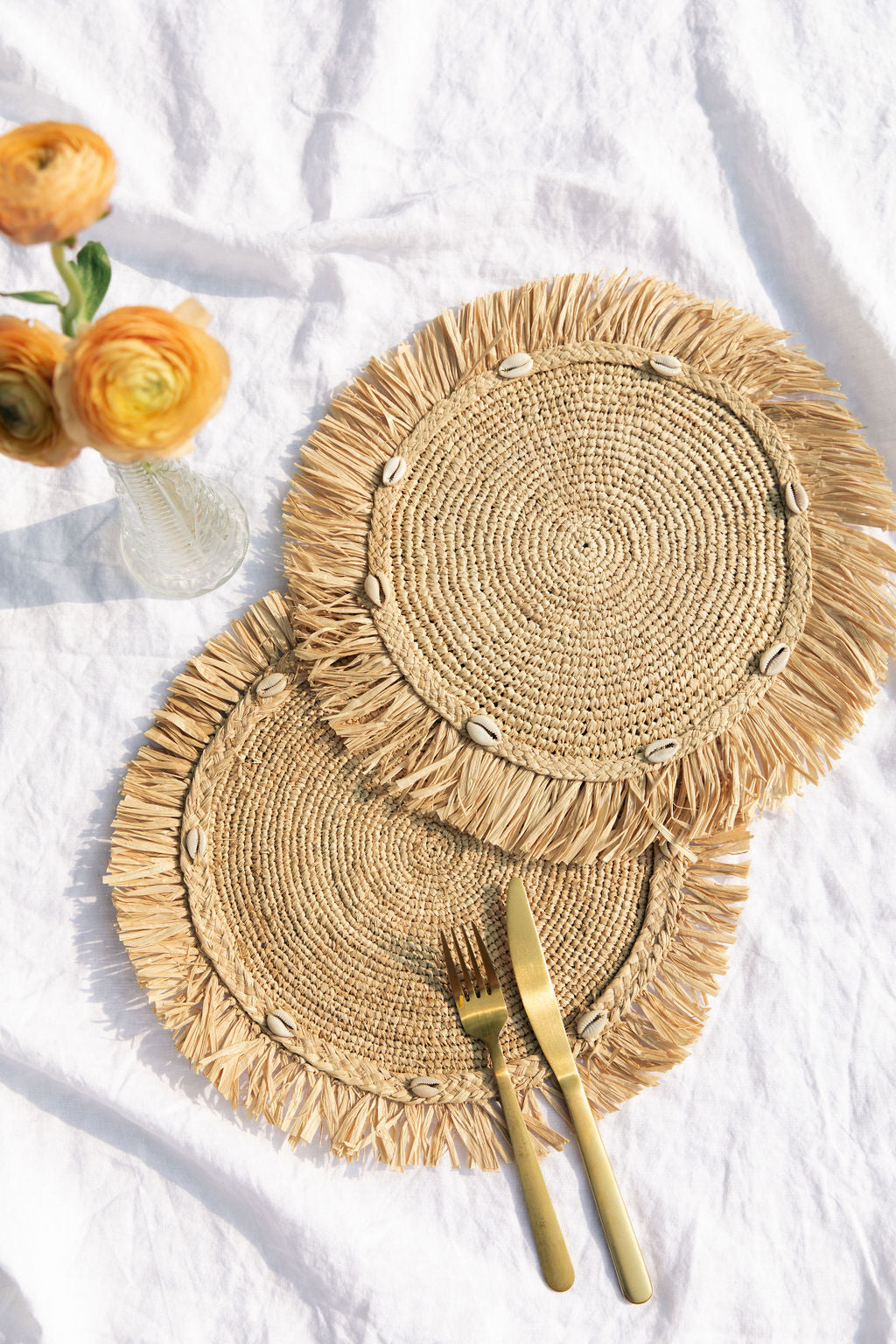 Woven Raffia Fringe Placemat