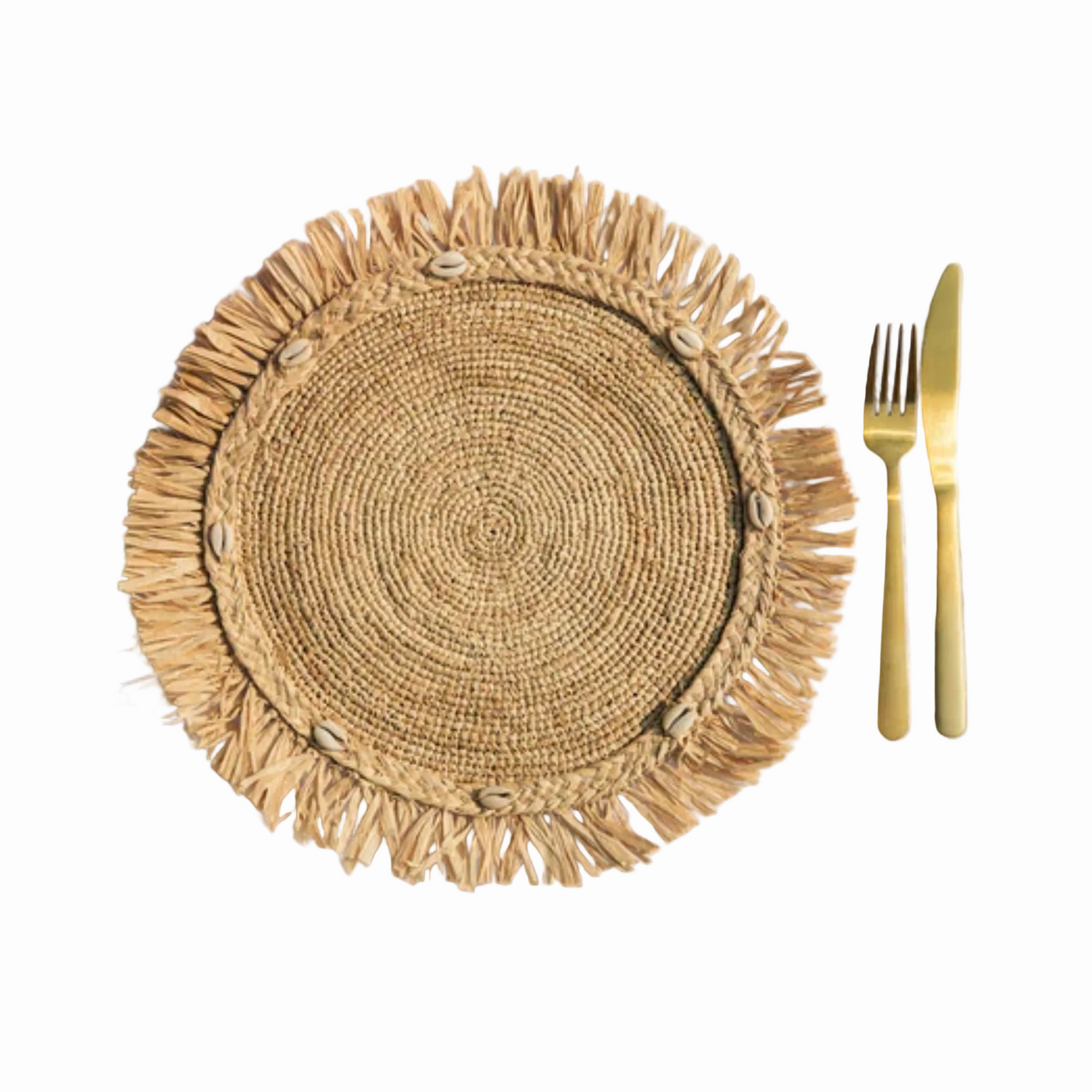 Woven Raffia Fringe Placemat