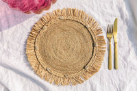 Woven Raffia Fringe Placemat