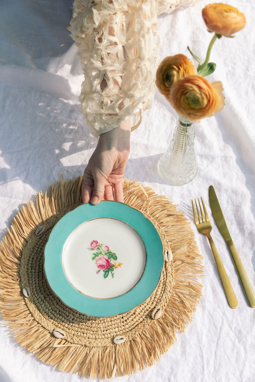 Woven Raffia Fringe Placemat