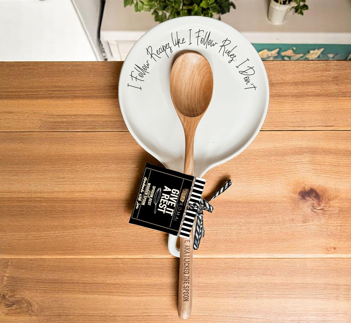 Recipes & Rules Spoon Rest (Several Spoon Finish Colors)