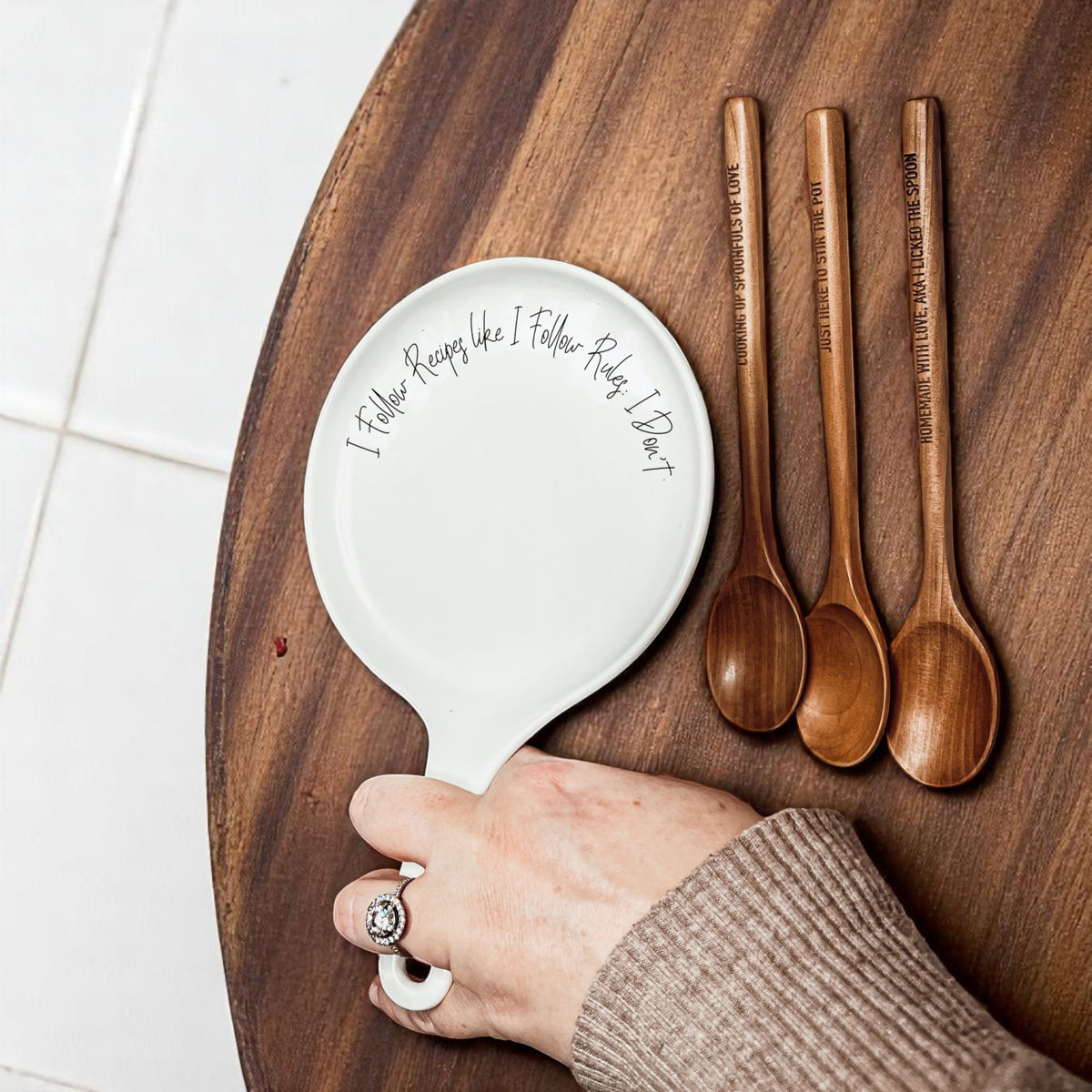 Recipes & Rules Spoon Rest (Several Spoon Finish Colors)