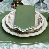 Mireli Green Rectangle Fabric Placemat & Napkin Set