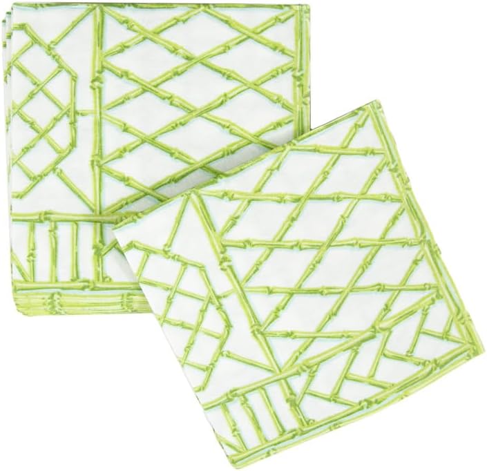 Bamboo Screen Moss Green - Paper Cocktail Napkin