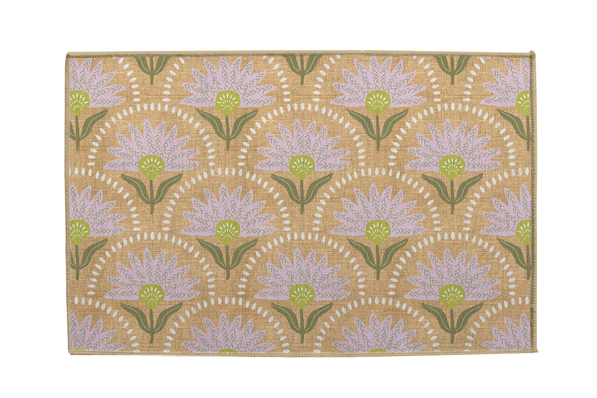 Coneflower Lilac Nu-Jute Rug - Washable (Various Sizes)