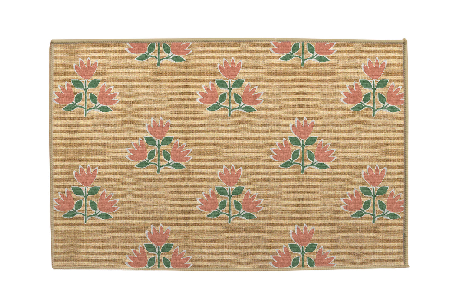 Clementine Coral Nu-Jute Rug - Washable (Various Sizes)
